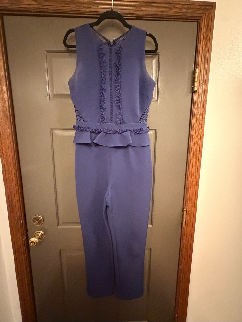Adelyn Rae Periwinkle Sleeveless Peplum Jumpsuit